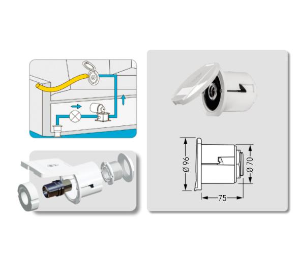 Plastimo Salida de Agua de Mar con Terminal Recto Flexible