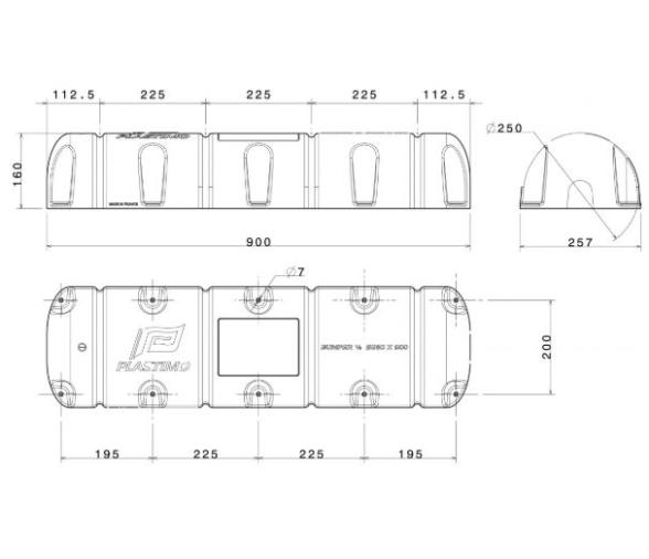 Plastimo Bumper 1-2 Standard 25 x 90 cm Azul