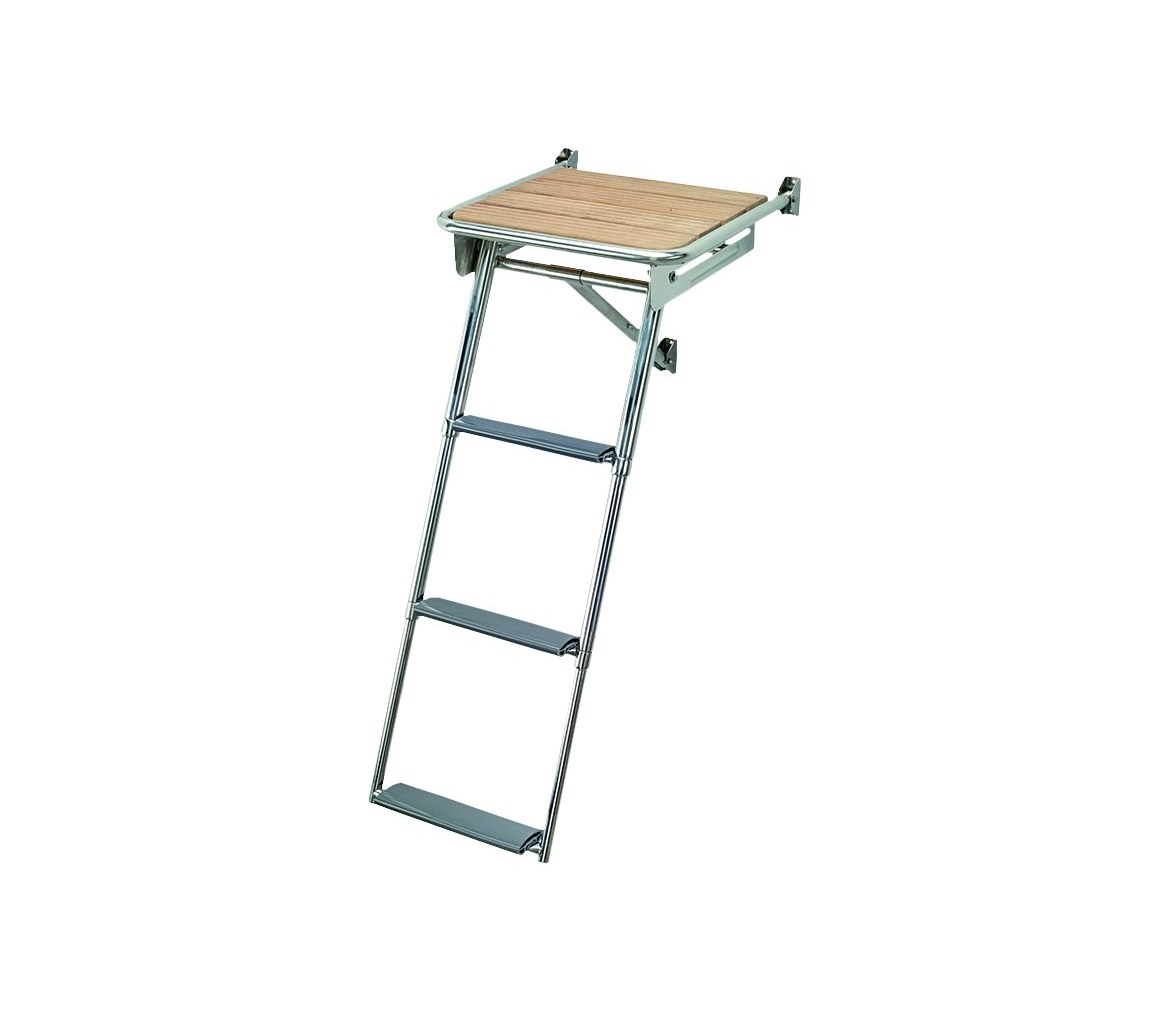 Plastimo Telescopic Retractable Ladder and Teak Platform