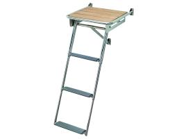 Plastimo Escalera Retráctil Telescópica y Plataforma de Teca