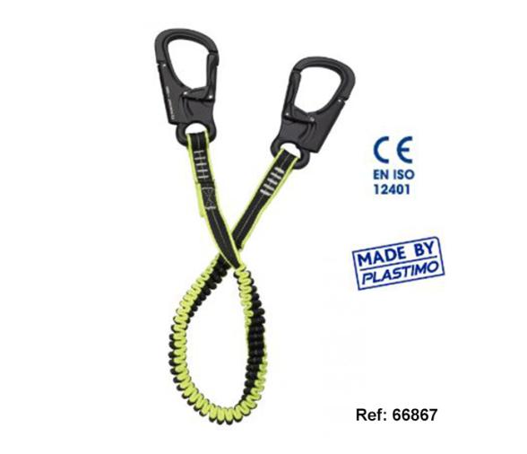 Plastimo ​Linea de Vida Elastica con Mosquetones de Aluminio Premium