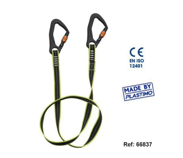 Plastimo ​Linea de Vida Plana con Mosquetones de Aluminio