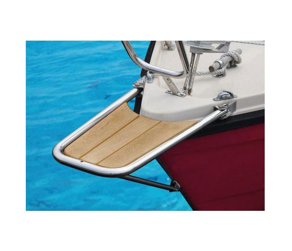 Plataforma de Proa Teca y Acero Inoxidable Simple