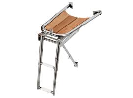 Plataforma de Proa Teca y Acero Inoxidable con Escalera 2 Peldaños