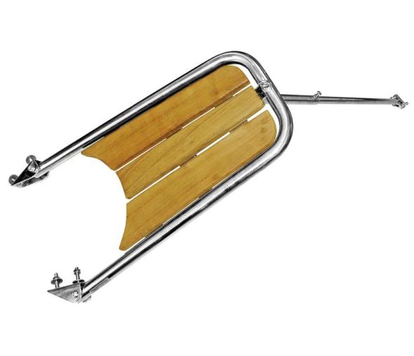 Plataforma de Proa Teca y Acero Inoxidable con Escalera 3 Peldaños