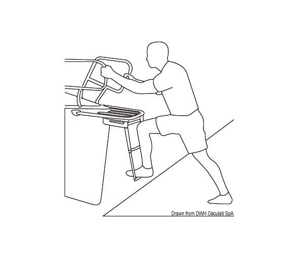 Plataforma de Proa Teca y Acero Inoxidable con Escalera 3 Peldaños