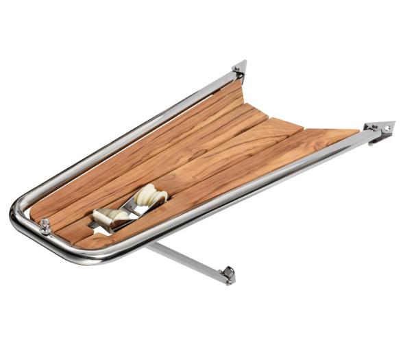 Plataforma de Proa Teca y Acero Inoxidable con Roldanas