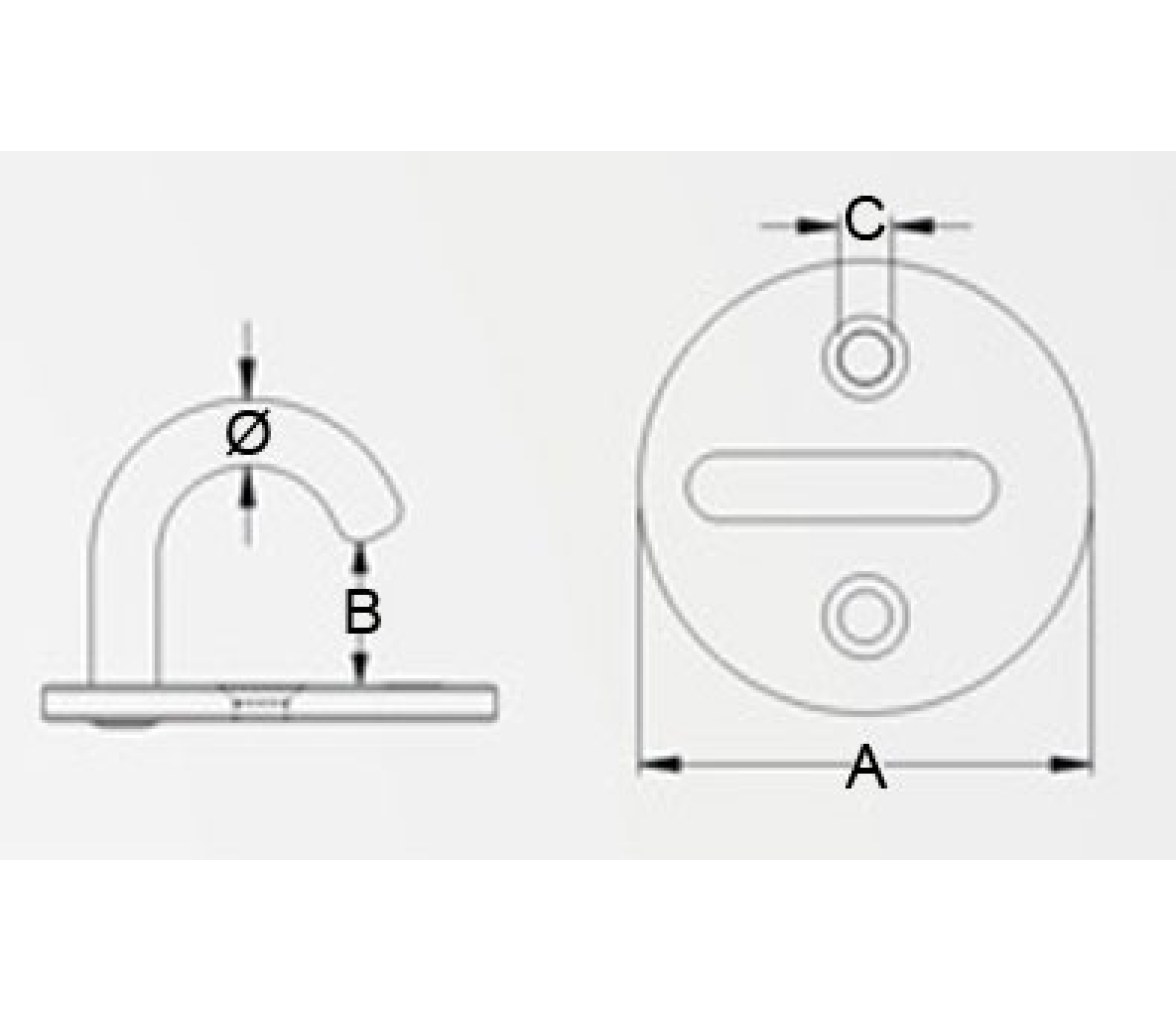 Platina Inox 316 Circular con Gancho Vinox
