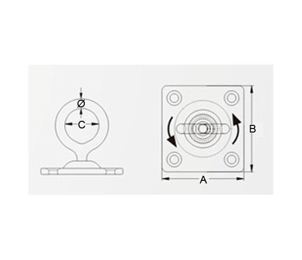 Platina Inox 316 con Aro Giratorio Vinox
