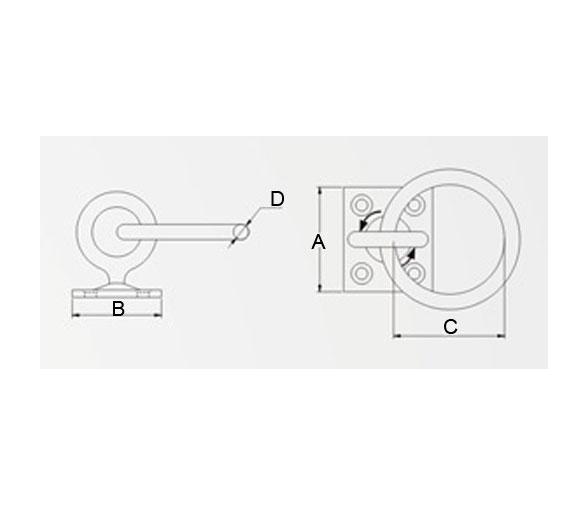 Platina Inox 316 con Aro Giratorio y Anilla Vinox
