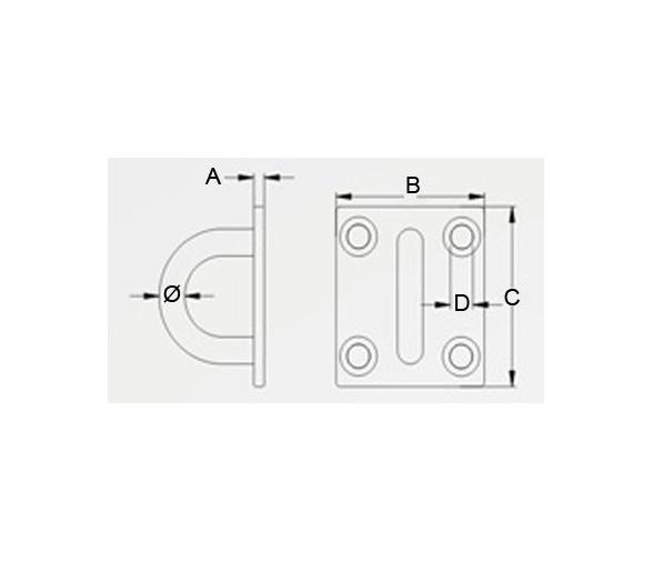 Platina Inox 4 Tornillos Vinox