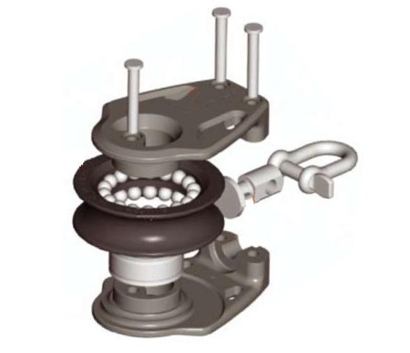 Polea Simple con Arraigo y con Mordaza Control Lewmar