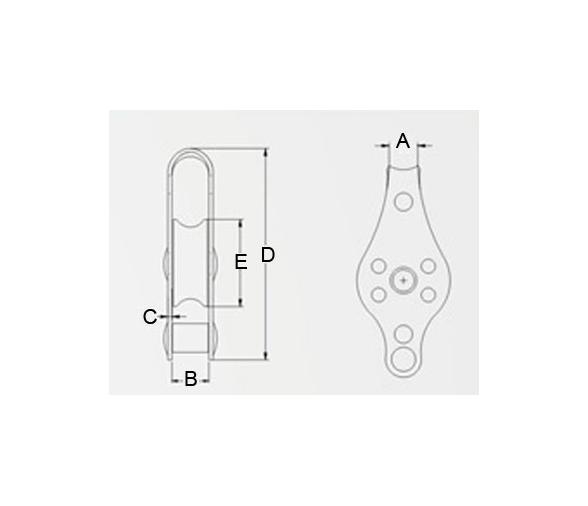 Polea Simple Inox con Arraigo Vinox