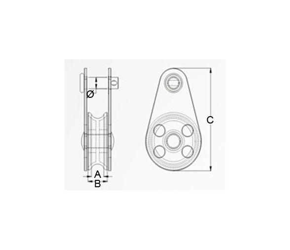 Polea Simple Inox con Pasador Vinox