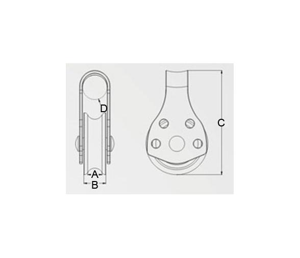 Polea Simple Inox Tipo A Vinox