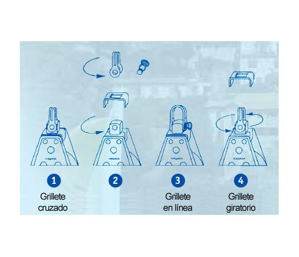 Viadana Polea Simple Tres Posiciones con Arraigo