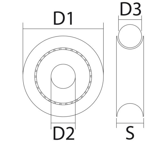 Roldana de Aluminio Anodizada en negro