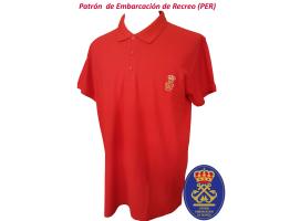 Polo Manga Corta Patron Embarcacion Recreo Rojo