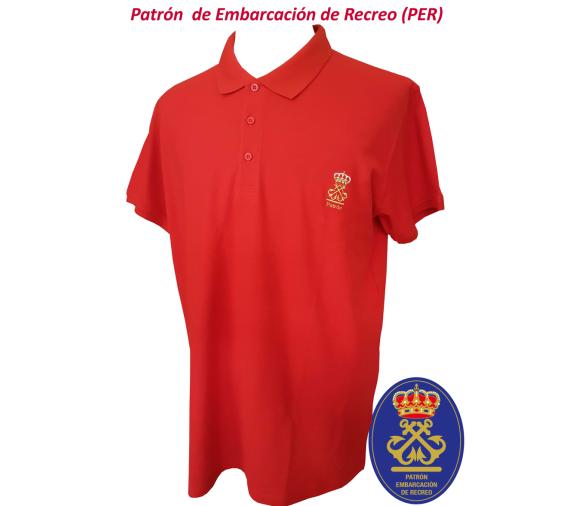 Polo Manga Corta Patron Embarcacion Recreo Rojo