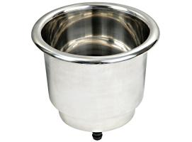 Portabebidas acero inox empotrable tapón drenaje