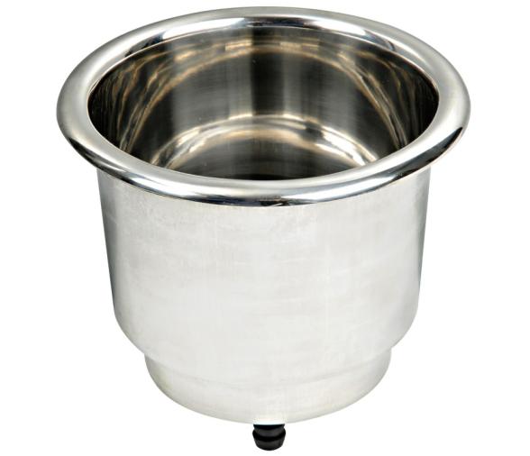 Portabebidas acero inox empotrable tapón drenaje