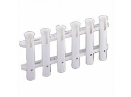 White Rod Holder for 6 Pipes