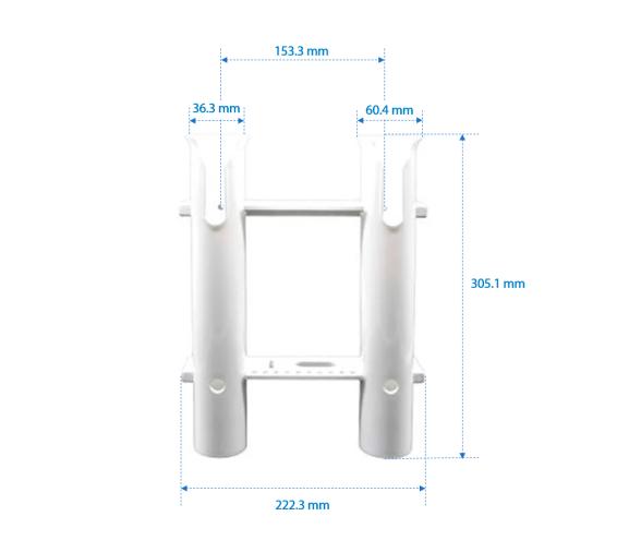 Portacañas - Cañero de Mamparo para 2 Cañas