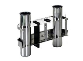 Portacañas - Cañero Inox para 2 Cañas con Protector Plastico