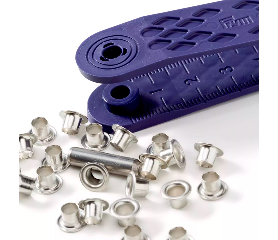Prym  Ojales y arandelas, 4 mm, de color plateado