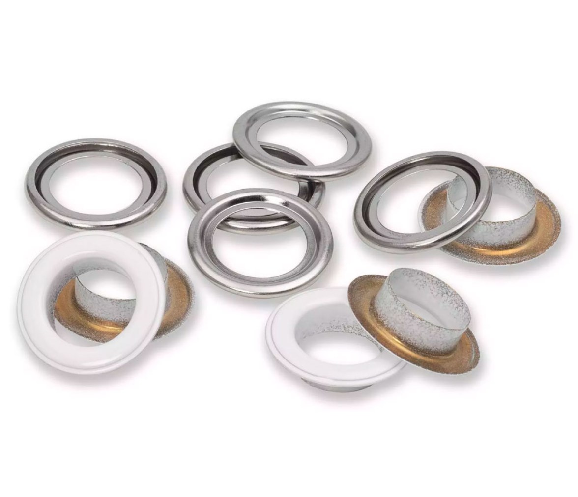 Prym Ojetes con Arandelas Blanco/Plateado 14 mm