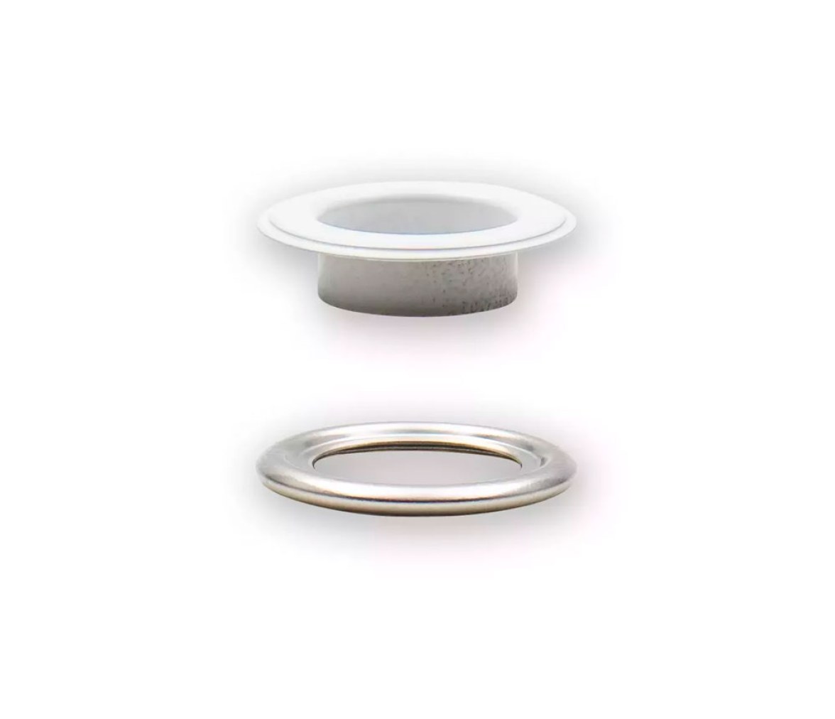 Prym Ojetes con Arandelas Blanco/Plateado 14 mm