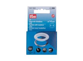 Prym Ojetes con Arandelas Blanco/Plateado 14 mm