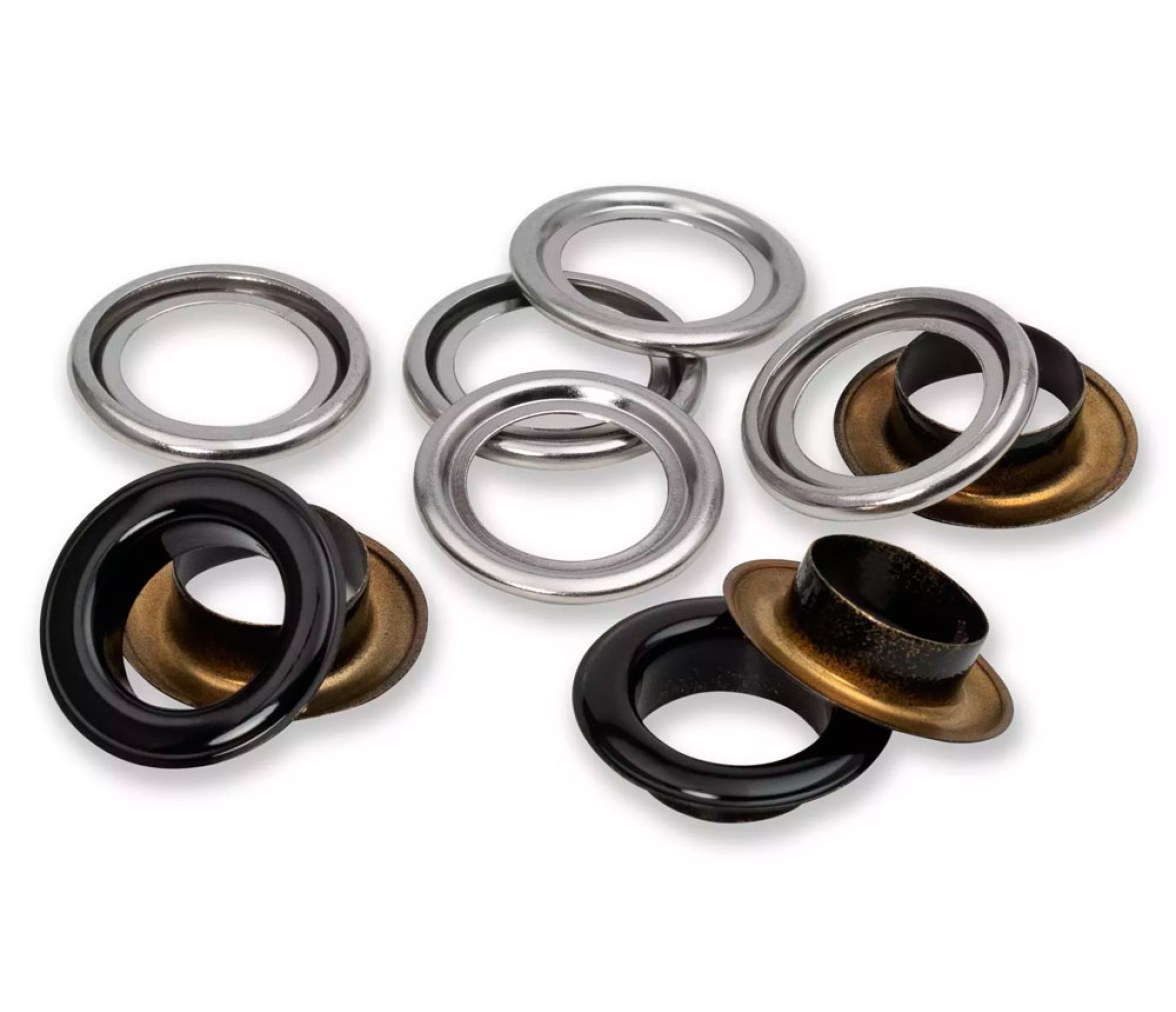 Prym Ojetes con Arandelas Negro/Plateado 14 mm