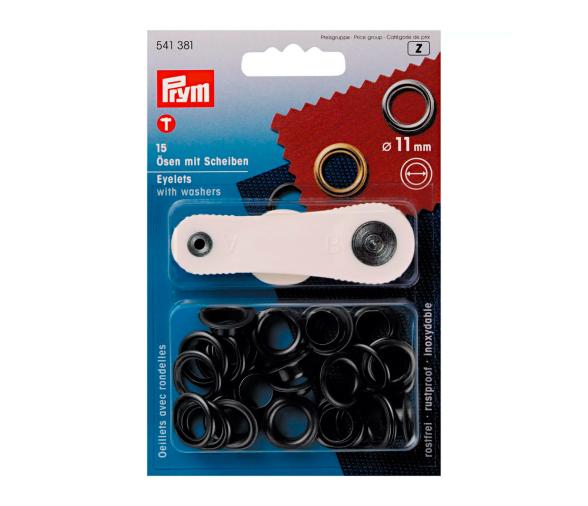 Prym Ojetes con Arandelas Pavonadas 11 mm + Herramienta