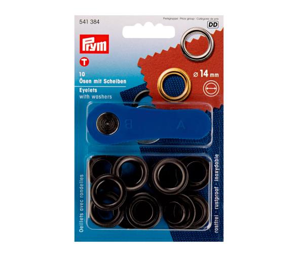 Prym Ojetes con Arandelas Pavonadas 14 mm + Herramienta