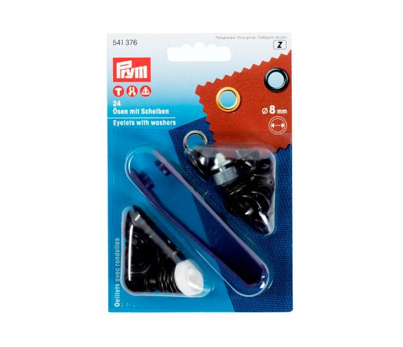 Prym Ojetes con Arandelas Pavonadas 8 mm + Herramienta