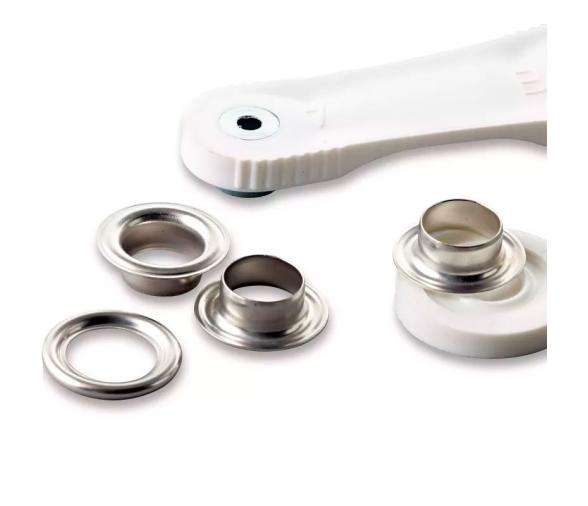 Prym Ojetes con Arandelas Plateadas 11 mm + Herramienta