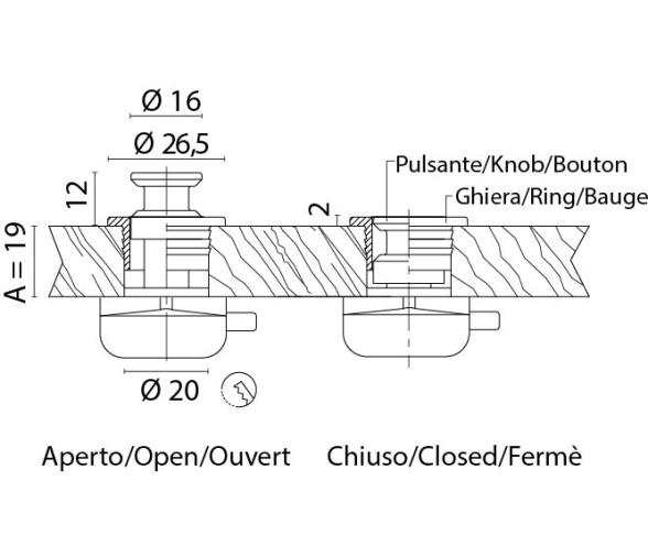 Pulsador Completo Con Cierre Redondo