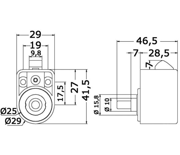 Pulsador de botón con autobloqueo