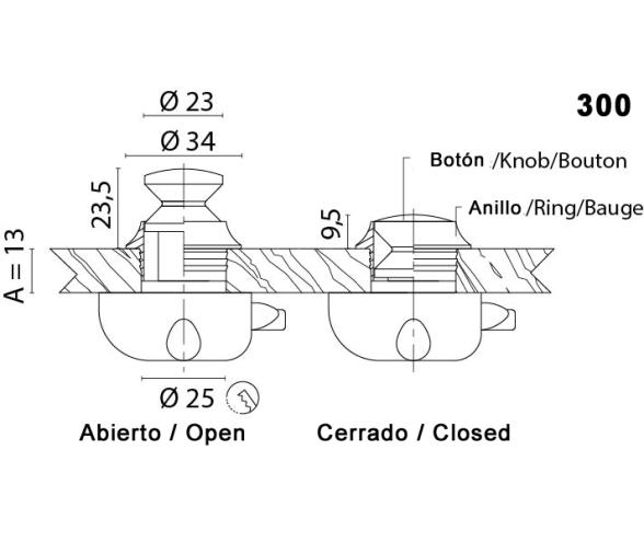 Pulsador de Laton Cromado Circular