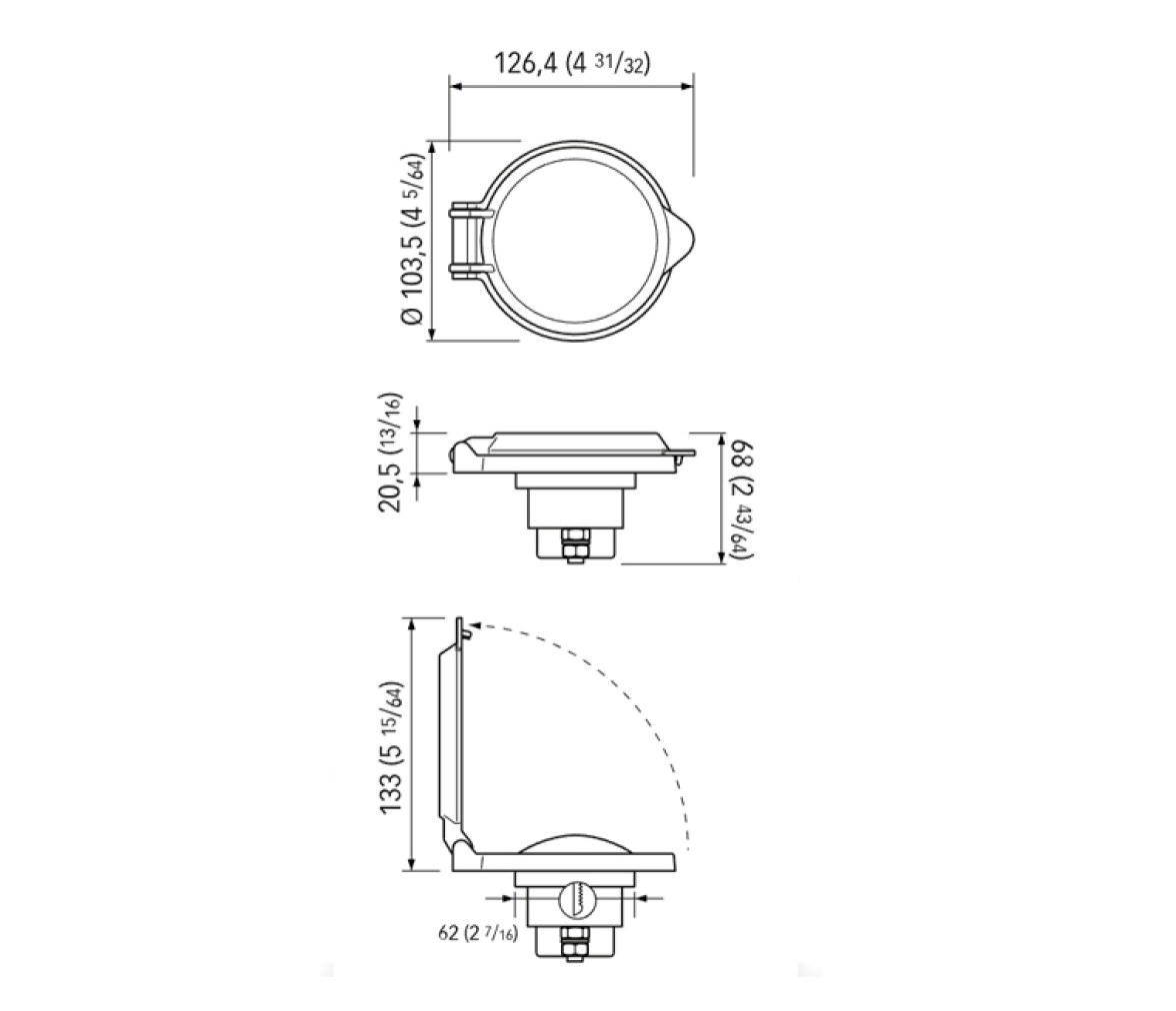 Pulsador de pie tapa inox Ajustable
