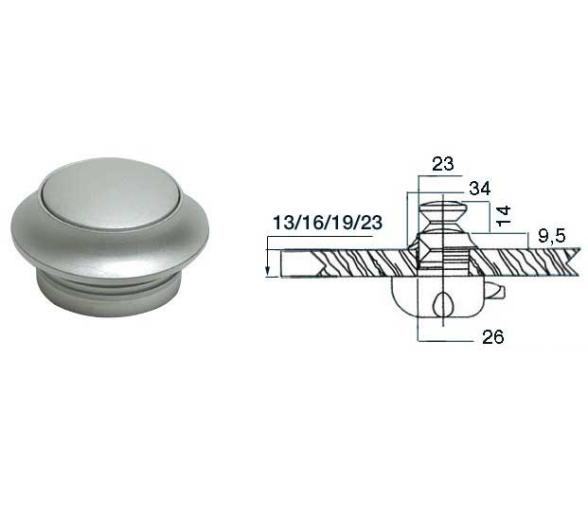 Pulsador de Laton Cromado Perla