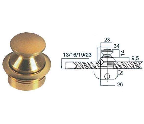 Pulsador de Laton Pintado Pulido