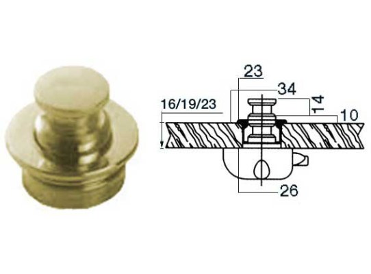 Polished Painted Cilindric Brass Knob