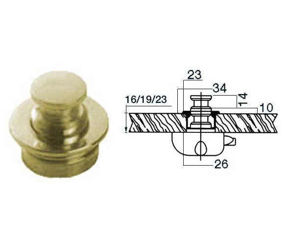 Pulsador de Laton Pulido Cilindrico Pintado
