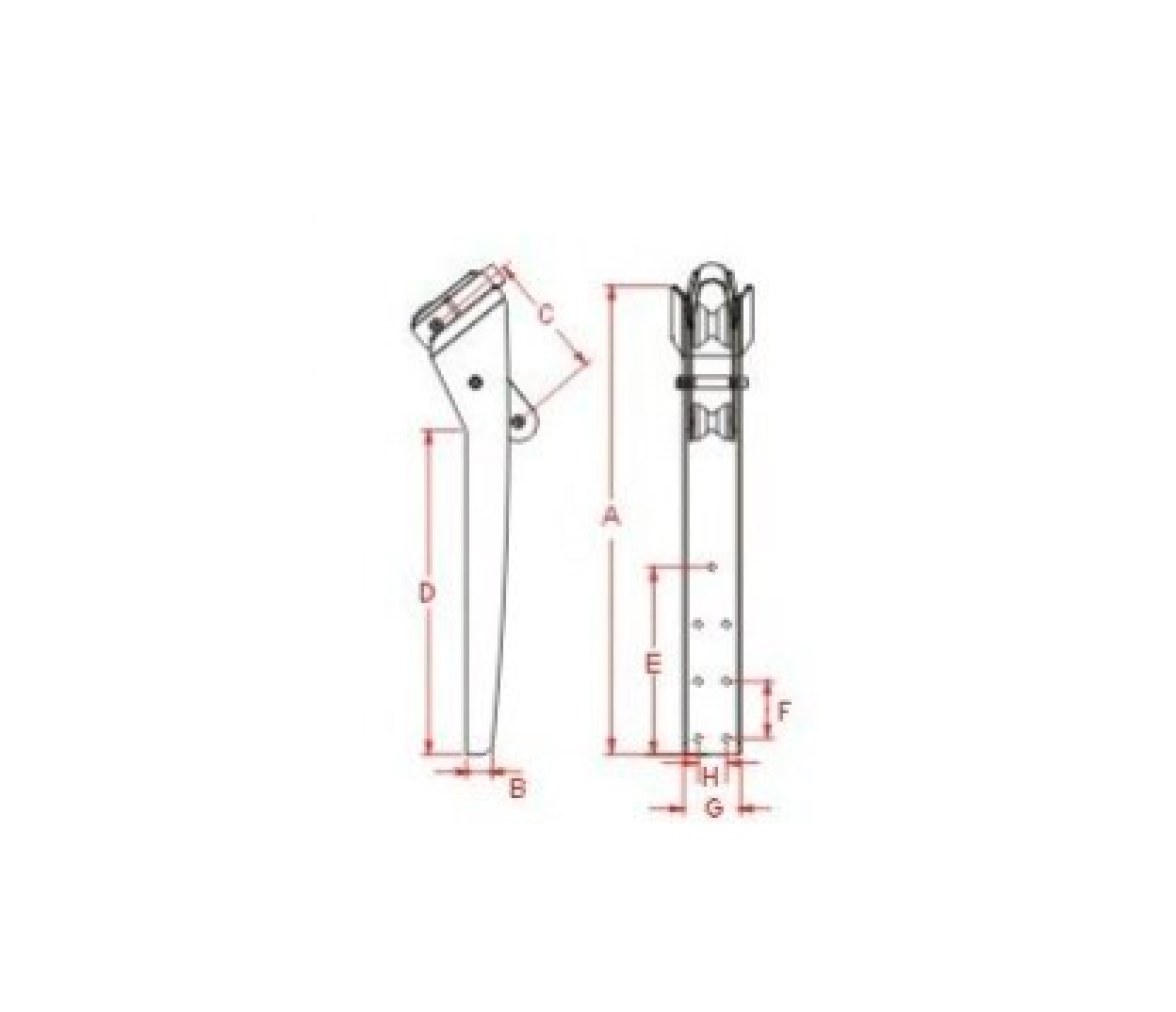 Puntera de Proa Basculante Inox 304 Vinox
