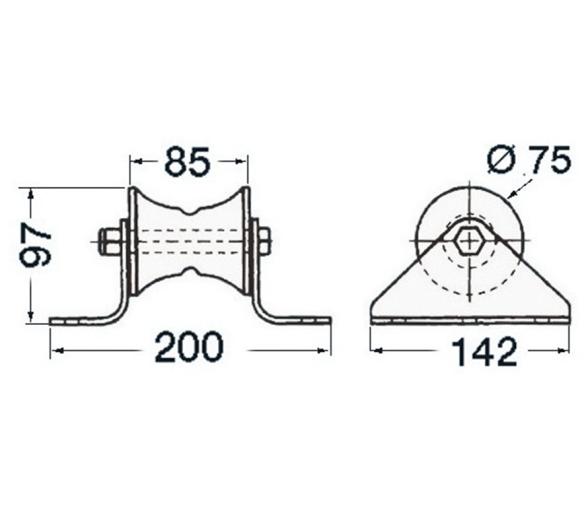 Puntera de Proa goma reforzada 85mm