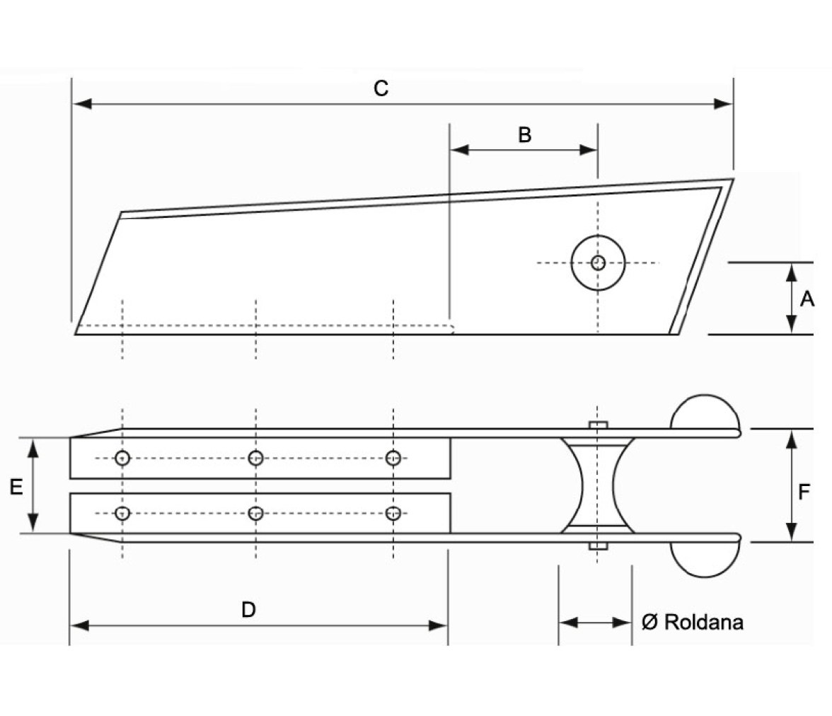 Puntera Inox 155 x 55 mm. Plastimo