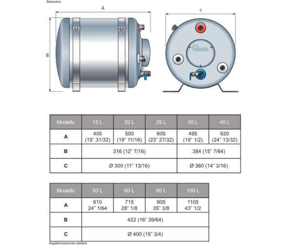 Quick Termo Calentador de Agua “Nautic” Boiler BX