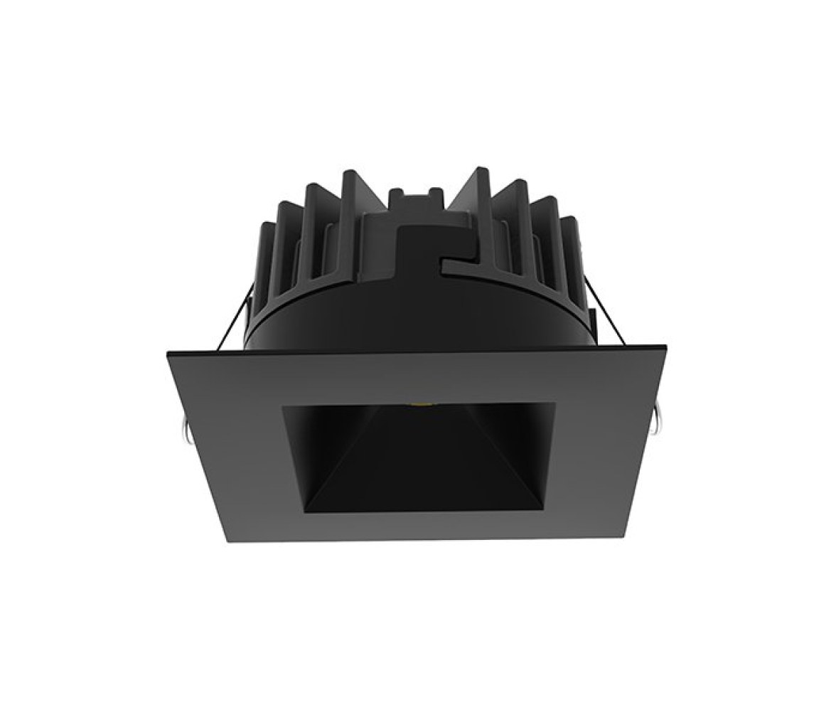 Quick Foco LED cuadrado AG2M WHOLLY 4W 9-32Vdc negro blanco cálido IP65